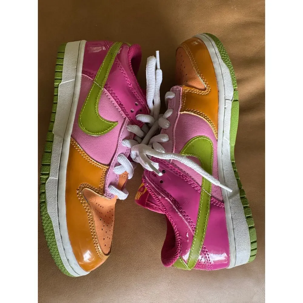 Nike Dunk Low Rainbow Sherbert 2009 Citron Peach Pink size womens 5.5